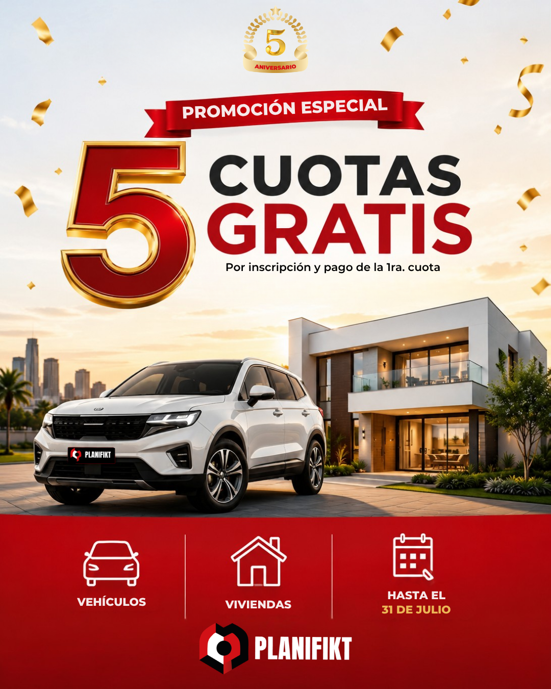 5 cuotas gratis